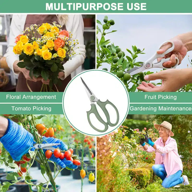 Cisailles de jardinage en acier inoxydable à prise confortable