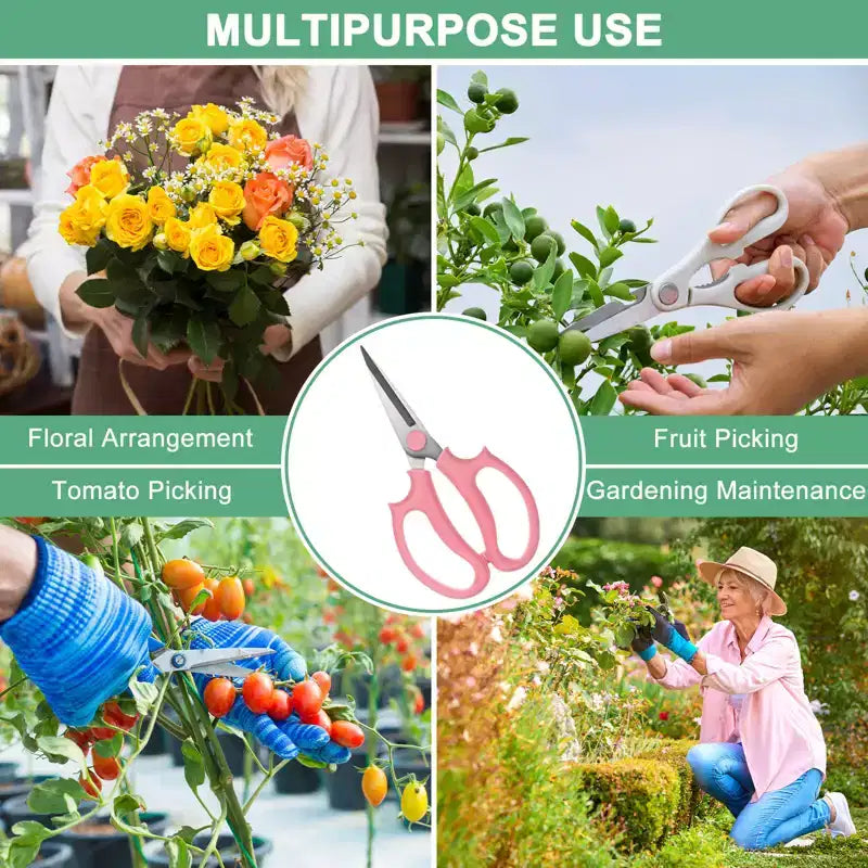 Cisailles de jardinage en acier inoxydable à prise confortable