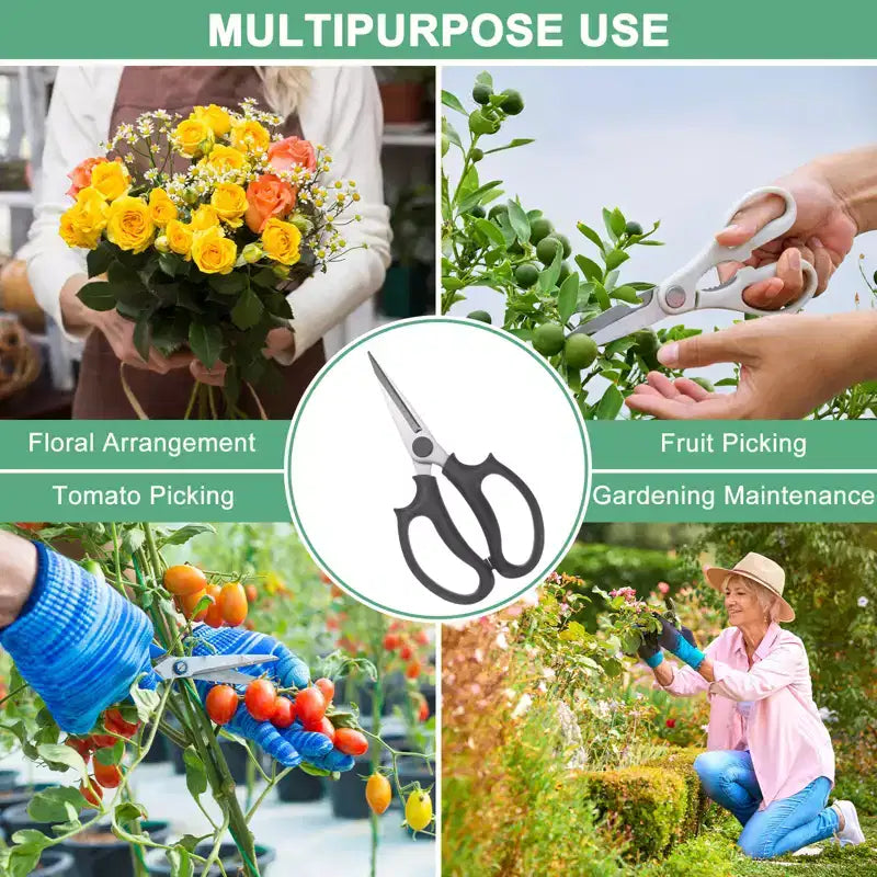 Cisailles de jardinage en acier inoxydable à prise confortable