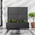 PexFix 49 in. H x 47 in. W Black Metal Rectangle Wall Planter Box with Trellis for Climbing Plants