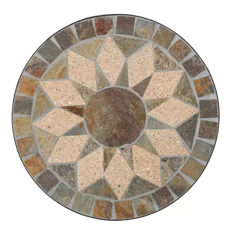Table d'appoint pliante en mosaïque de pierre pour l'extérieur