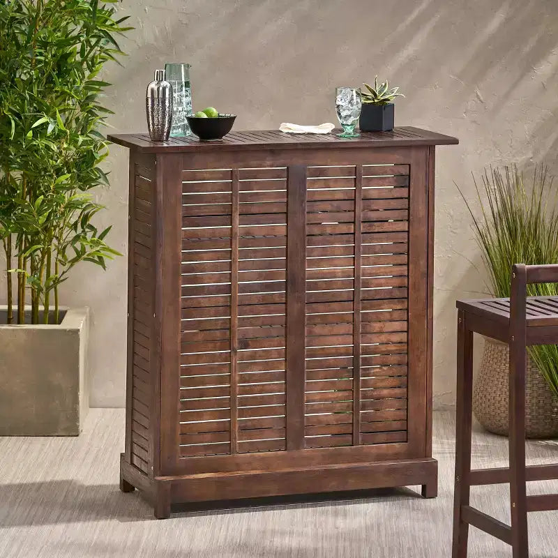 Outdoor Acacia Wood Bar Table