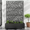 PexFix 72 in. H x 47 in. W Black Metal Rectangle Wall Planter Box with Trellis for Climbing Plants