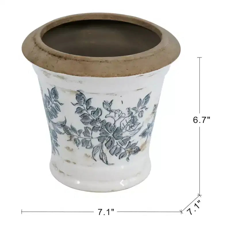 Ensemble de jardinières en céramique à motifs floraux