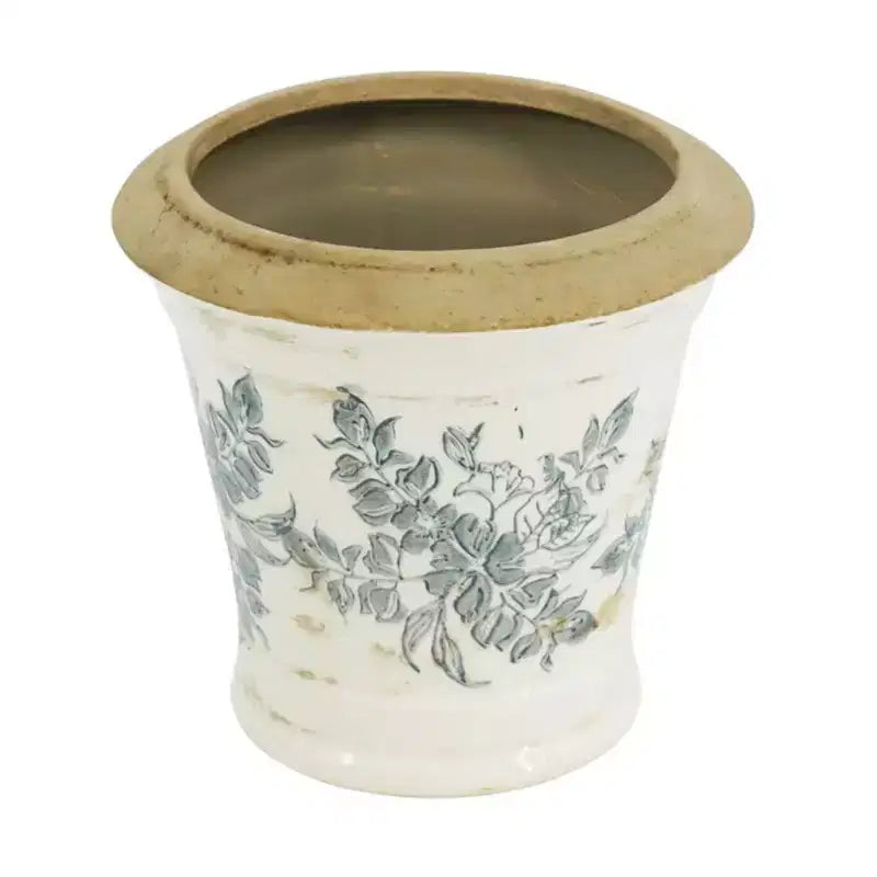 Ensemble de jardinières en céramique à motifs floraux