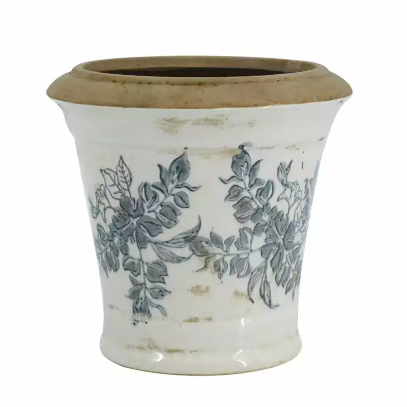 Ensemble de jardinières en céramique à motifs floraux