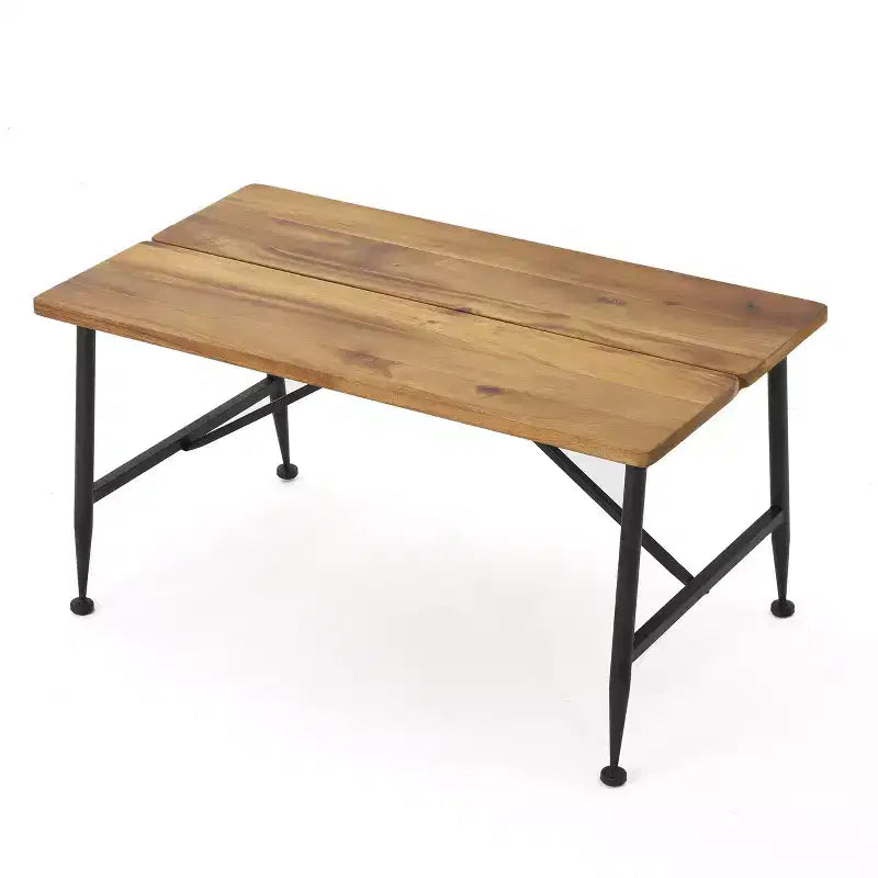Table basse en bois d'acacia et fer