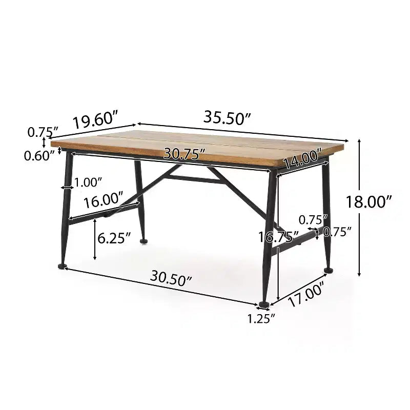 Table basse en bois d'acacia et fer
