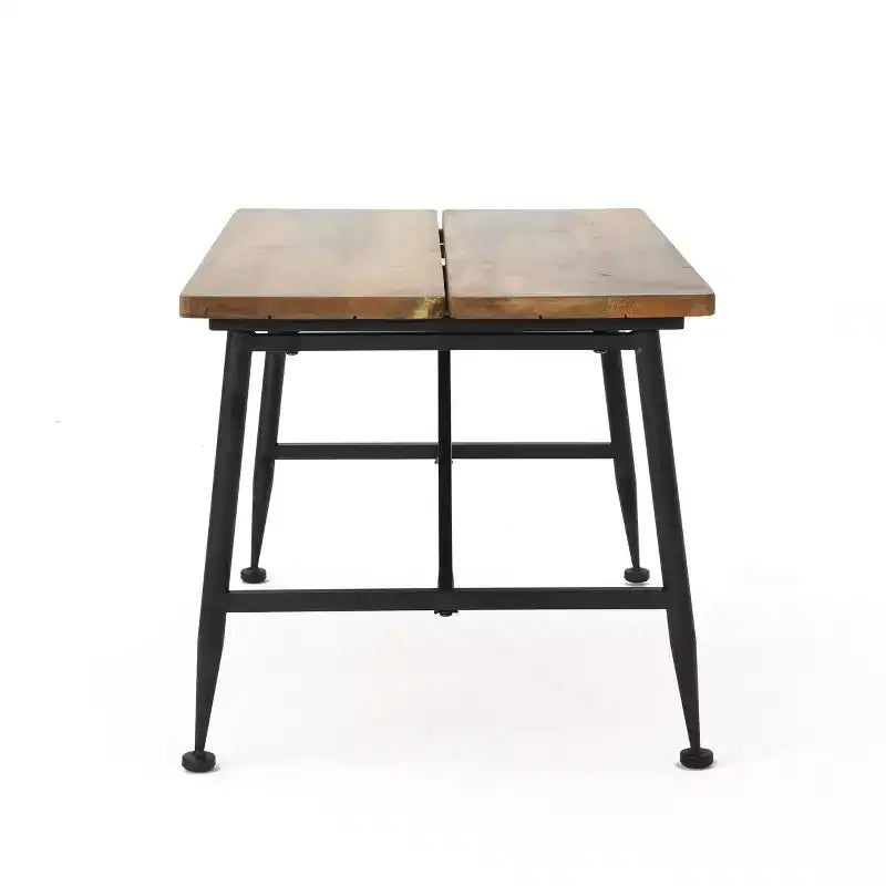 Table basse en bois d'acacia et fer