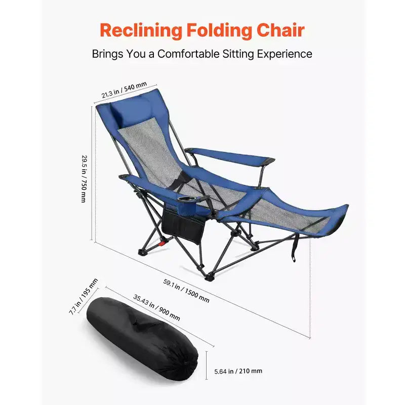 Chaise de camping inclinable