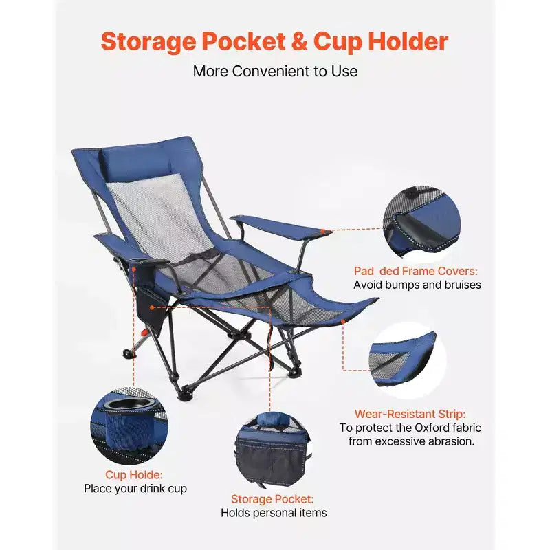 Chaise de camping inclinable
