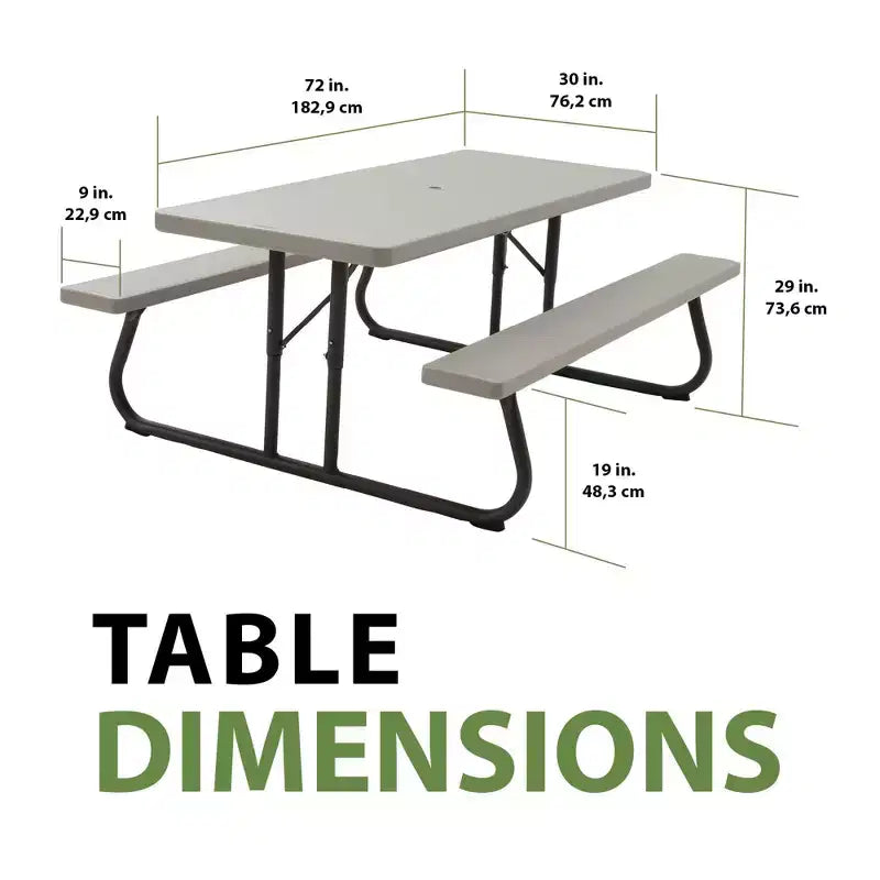 Table de pique-nique pliante avec pieds