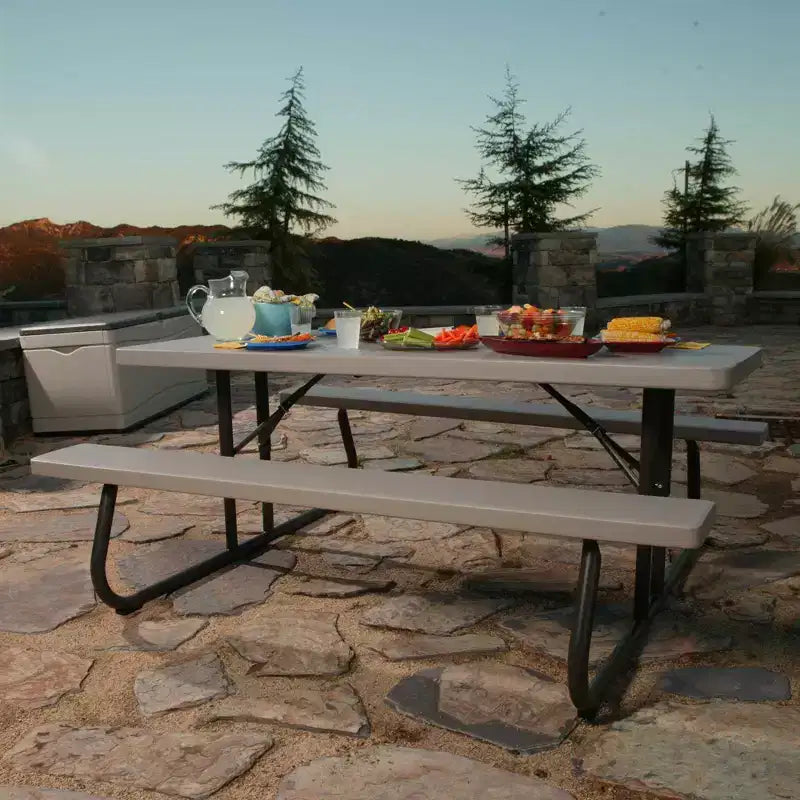 Table de pique-nique pliante avec pieds