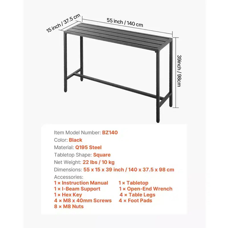 Table de bar d'extérieur