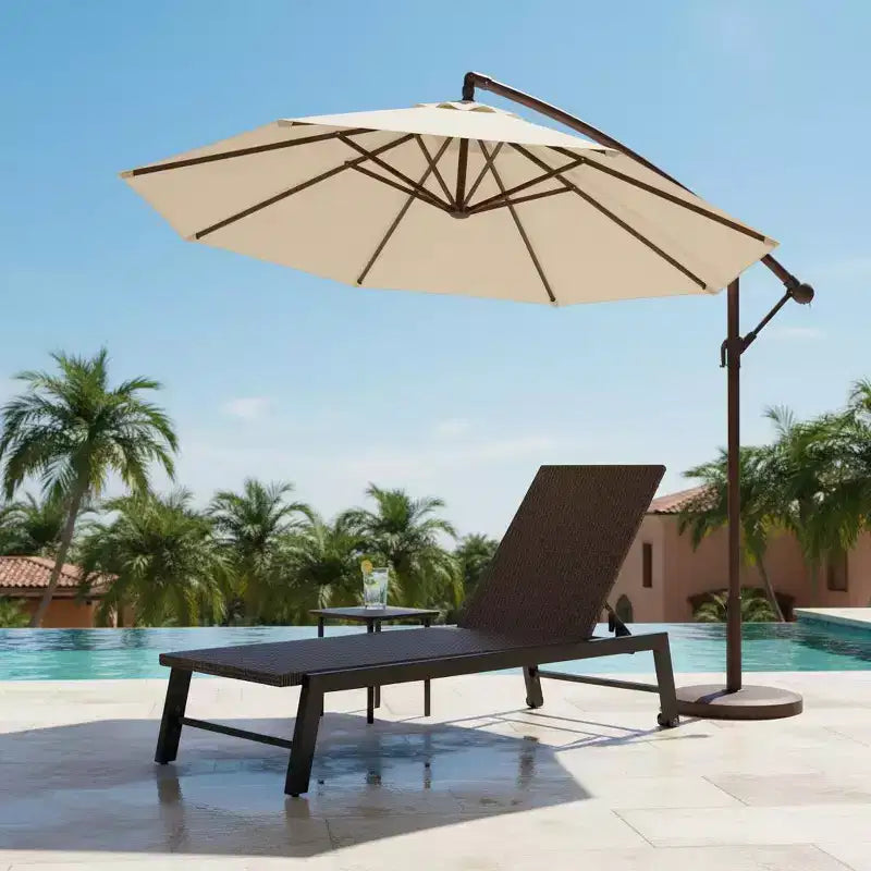 Chaise longue inclinable en osier avec roues