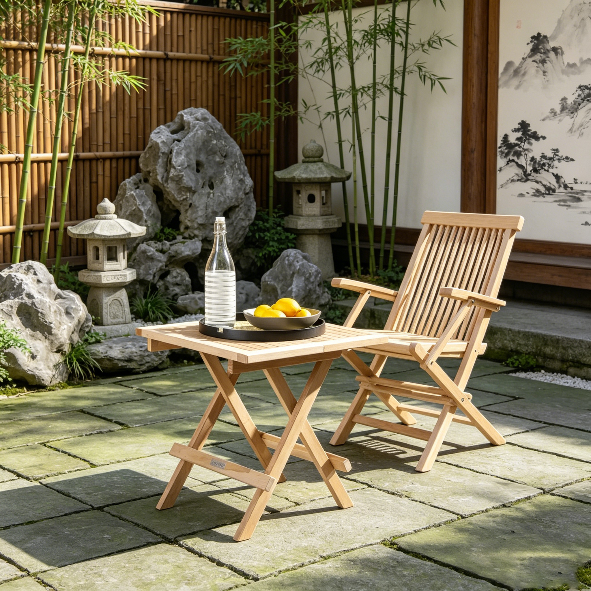 Saba Teak Folding Square Table